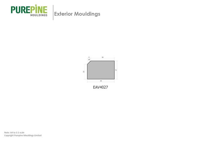 PRIMED EAVEMOULD FJ H3  40 X 30MM 5.4MTRS NO 40