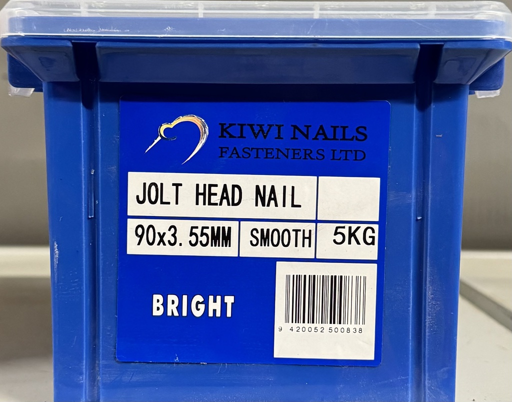 NAIL 5KG  90 x 3.55MM BRIGHT STEEL JOLT HEAD