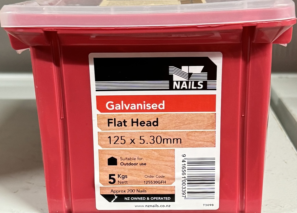 [125530GFH] NAIL 5kg 125 x 5.3MM  GALV FLAT HEAD