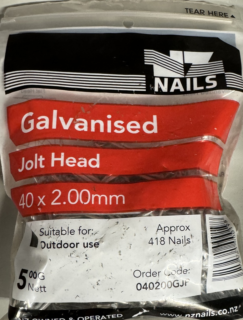 NAIL 500g  40 x 2.0mm  GALV JH