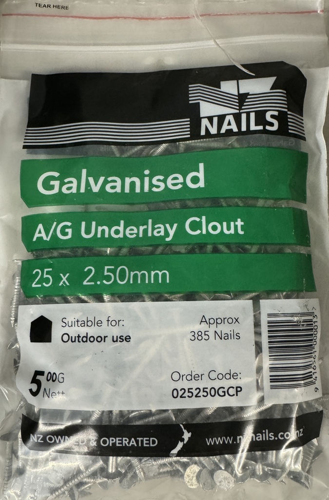 NAIL 500g  25 x 2.0mm  GALV ANNULAR