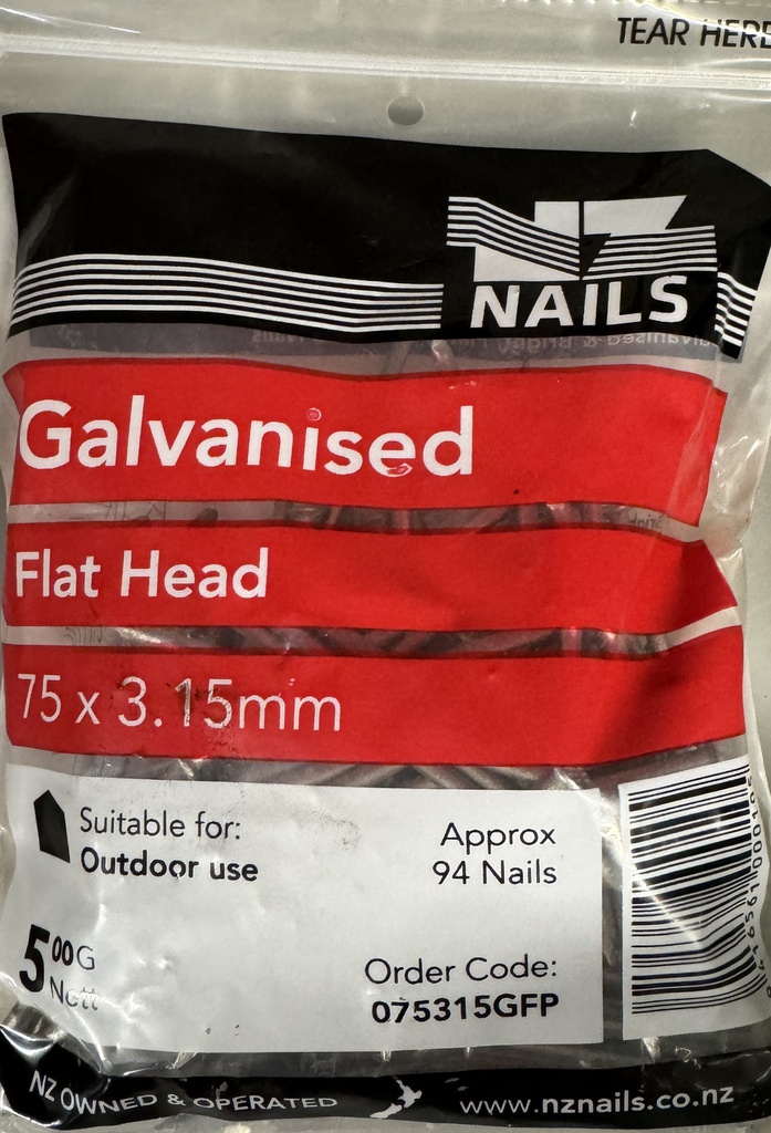 NAIL 500g  75 x 3.15mm GALV FH