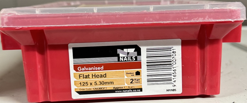 NAIL 2KG 125 x 5.30mm GALV FLAT
