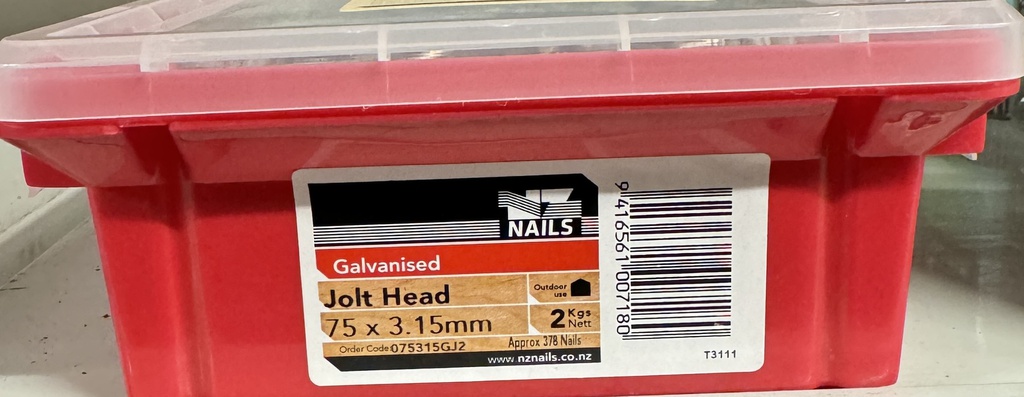 [H7424] NAIL 2KG  75 x 3.15mm JOLT HEAD