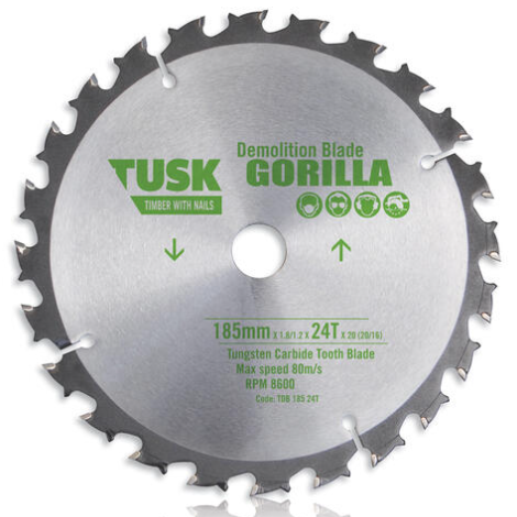 TUSK SILENCE BLADES 185x1.6x52Tx20/16