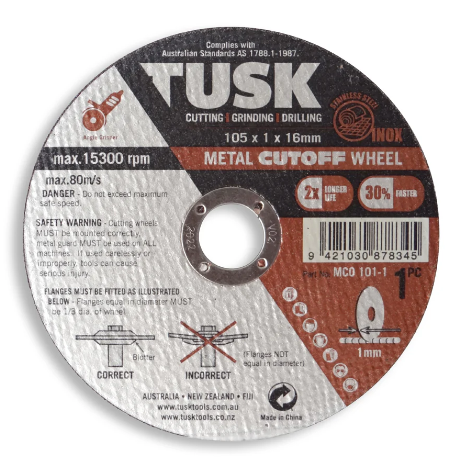 TUSK METAL GRIND WHEEL 105x6x16.00