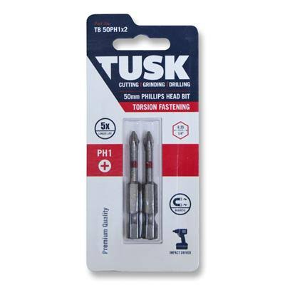 [104708] TUSK TORSION BITS PH1 50mm 2pc