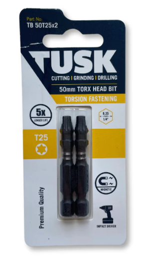 [104722] TUSK TORSION BITS TORX 25 50mm 2pc