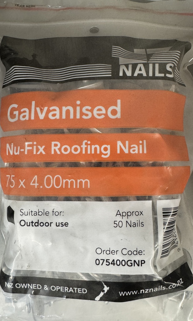[HSN198] NAIL 500g  75 x 4.0mm ROOFING(PKT50)