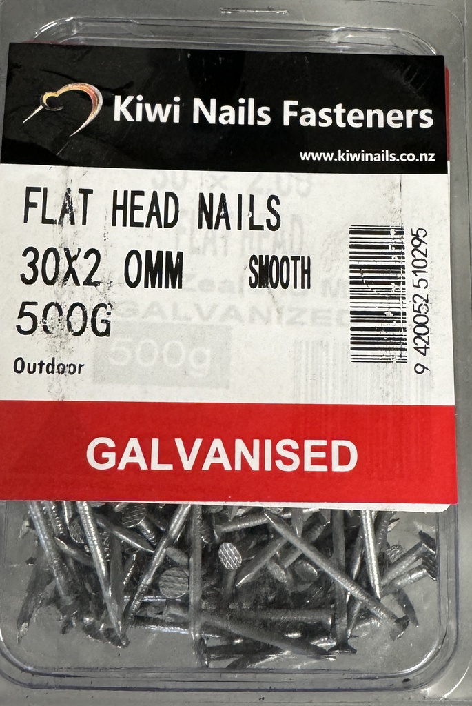 NAIL 500g  30 x 2mm FLAT HEAD