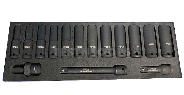 TUSK IMPACT SOCKET 1/2 IN DEEP 15PC KIT