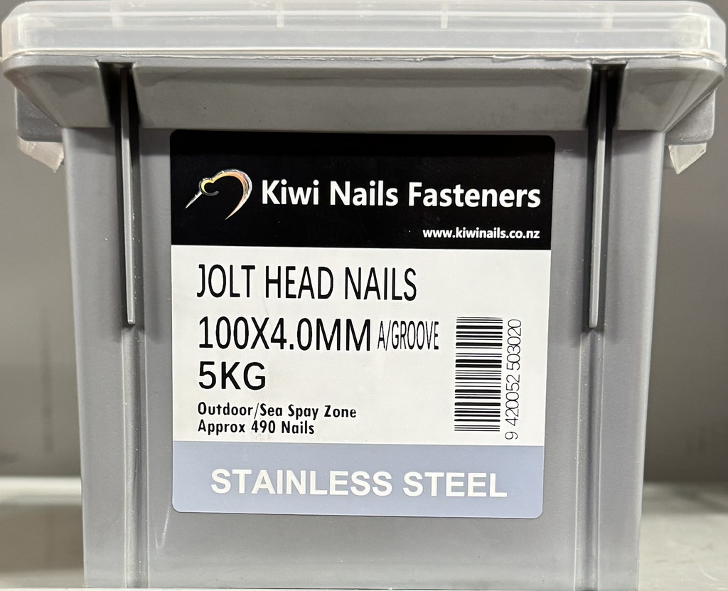 [7007] NAIL 5KG 100MM STAINLESS STEEL JOLT A/G