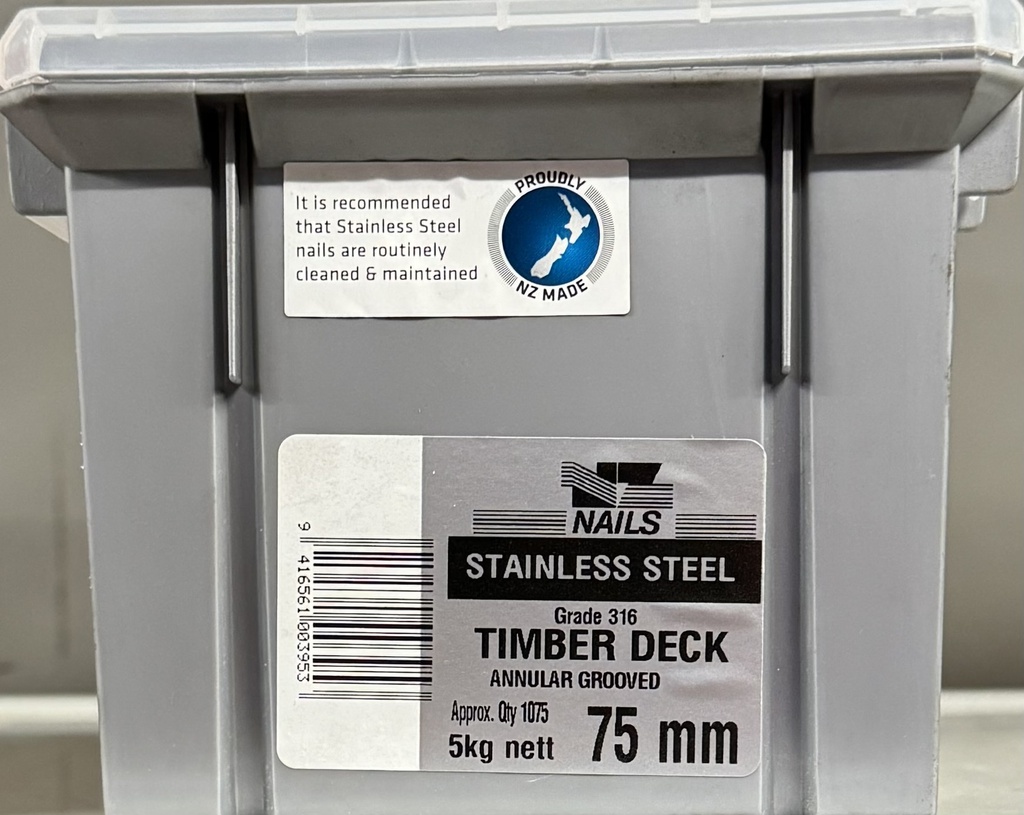 [101572] NAIL 5KG 75MM STAINLESS STEEL DECKING