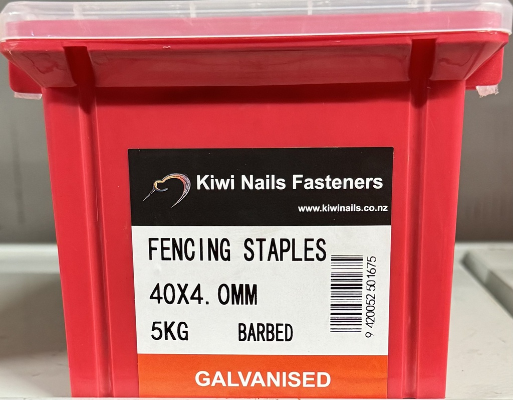 NAIL 5KG  40 x 4.0MM  GALV BARB STAPLE