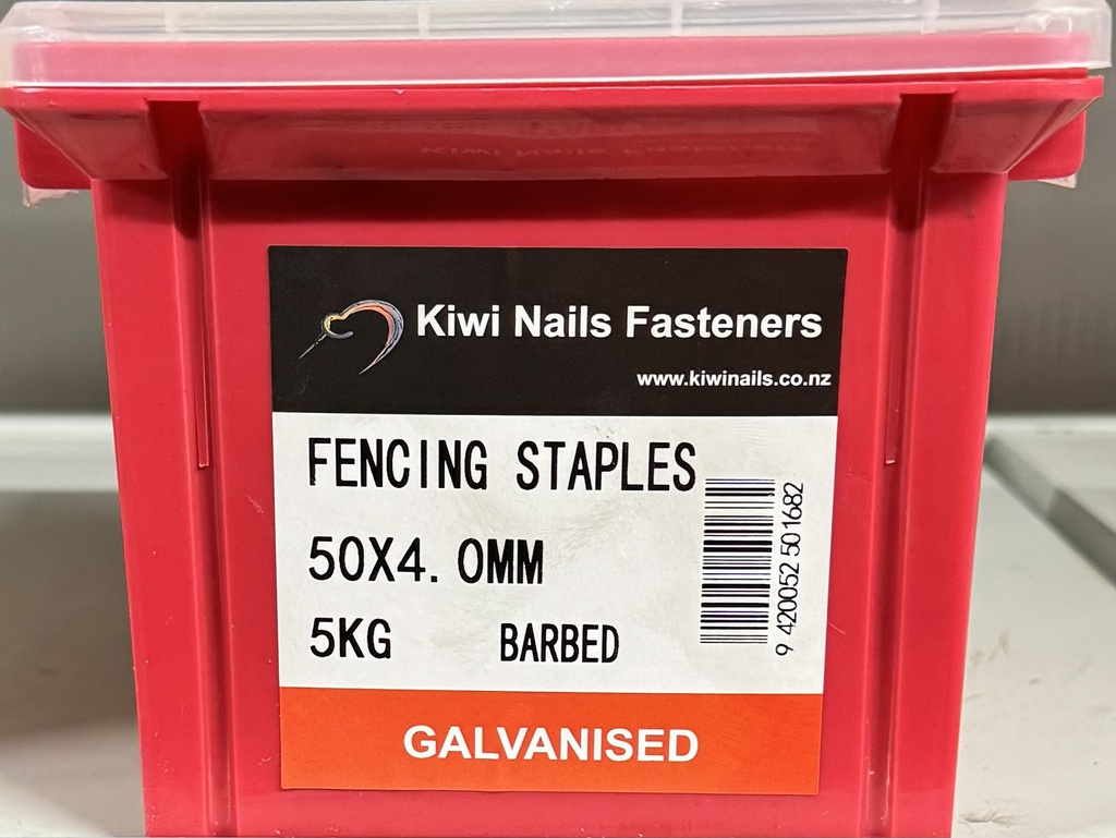 NAIL 5KG  50 x 4.0MM  GALV BARB STAPLE