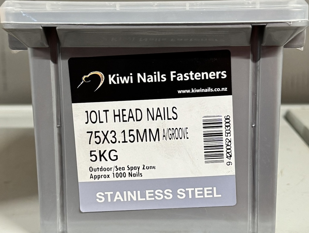 NAIL 5KG 75MM STAINLESS STEEL JOLT A/G