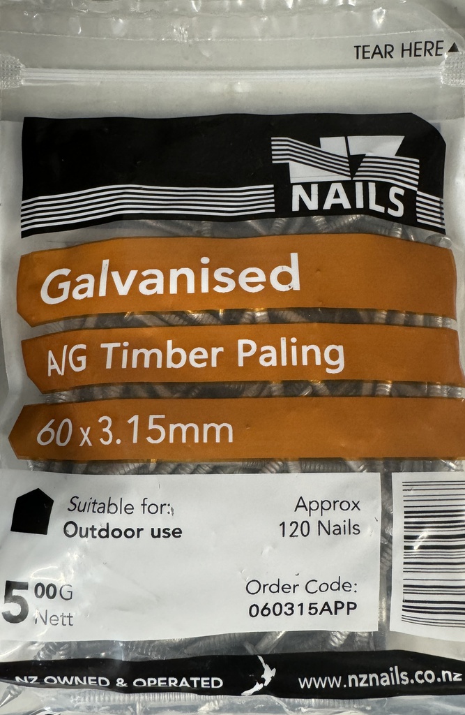 NAIL 500g  60 x 2.80 A/G GALV PALING