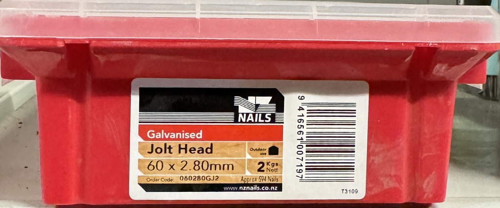 [60JH2KG] NAIL 2KG  60 x 2.80mm GALV JOLT HEAD