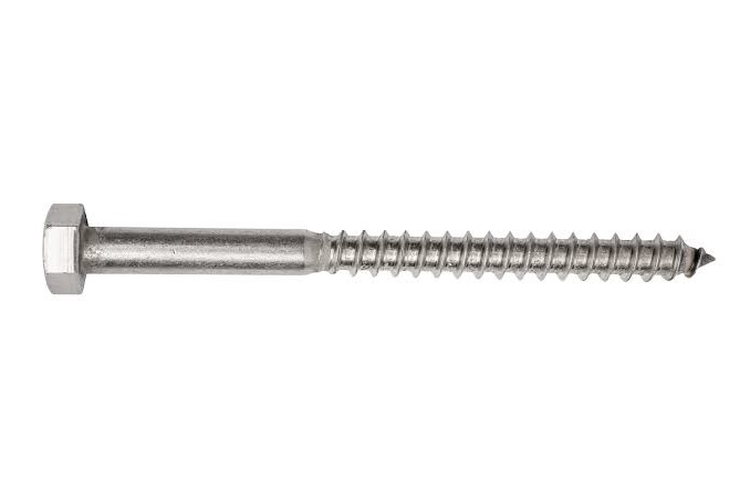 COACH SCREW M12 x 260mm STAINLESS