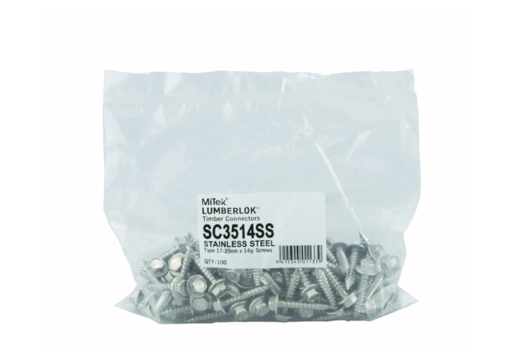 [JOIST1435MM] JOIST HANGER SCREWS 14G X 35MM S/STEEL
