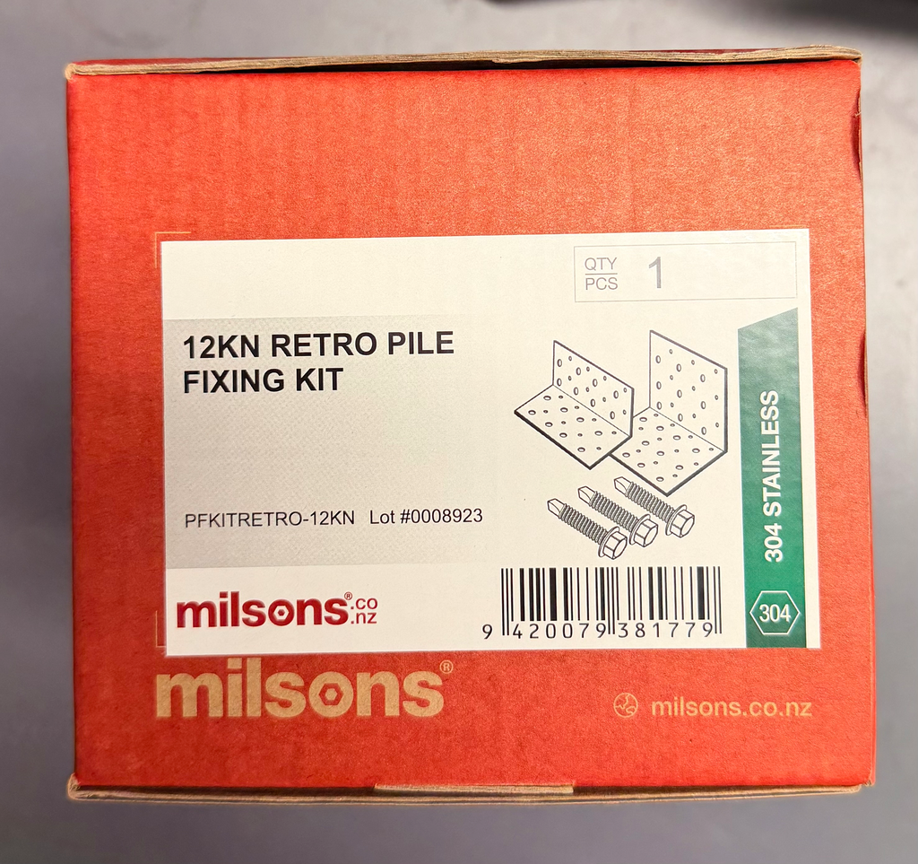 [PFKITRETRO-12KN { 4 x piles per box }] PILE BEARER KIT 12KN RETRO STAINLESS MILSONS { 4 x piles }