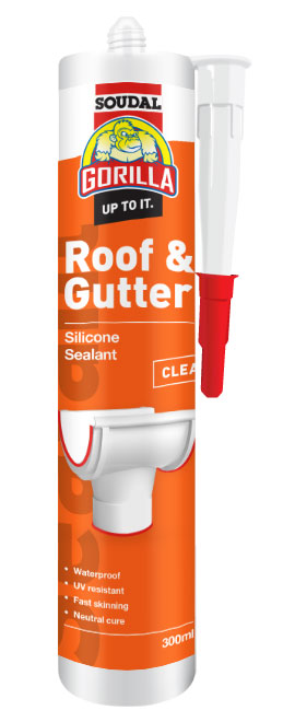 SOUDAL GORILLA ROOF &amp; GUTTER SILICONE SEALANT 300ML CLEAR