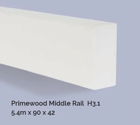 PRIMEWOOD MIDDLE RAIL FINGER JOINTED H3.1 PP 100X50 (90X42) X5400MM