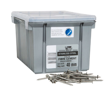 NAIL 5KG  40 x 2.8MM FIBRE CEMENT STAINLESS *SPECIAL*