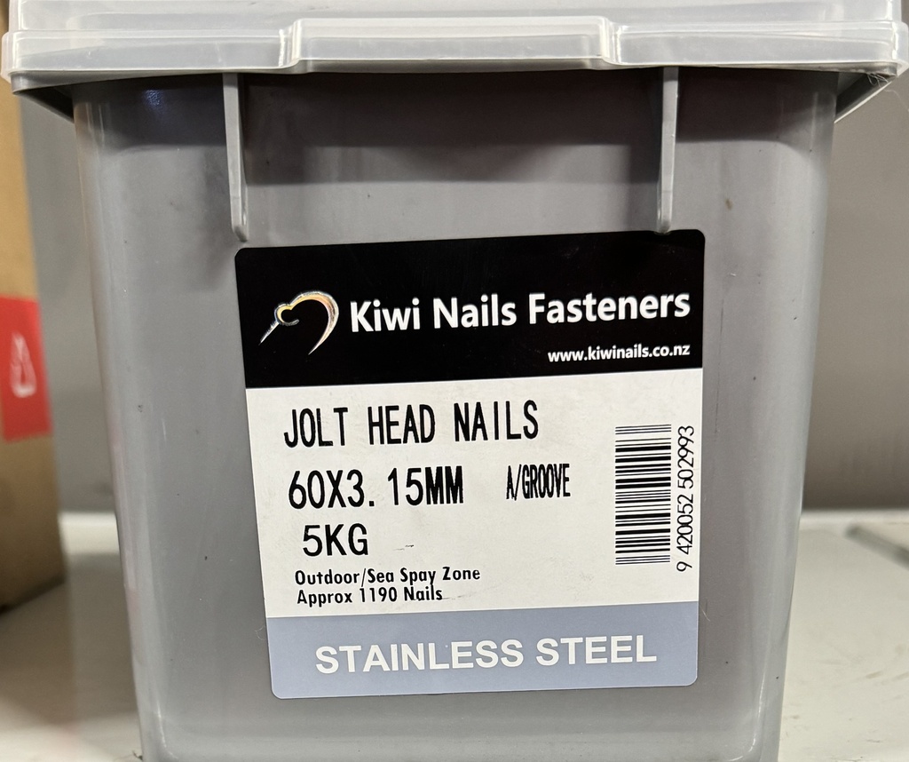 NAIL 5KG  60 x 2.8MM STAINLESS STEEL JOLT *SPECIAL*