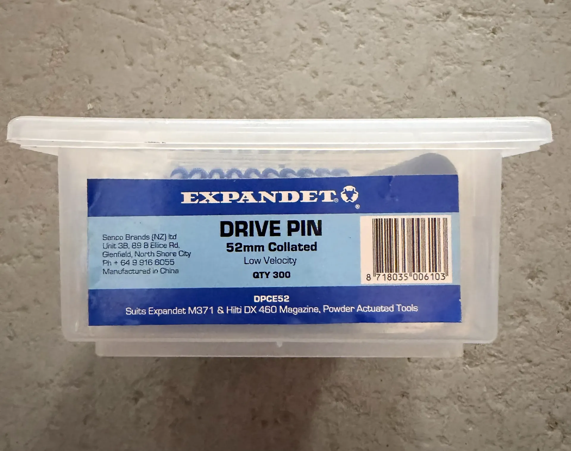 DRIVE PINS 52mm COLLATED LOW VELOCITY (300PC) *SPECIAL*