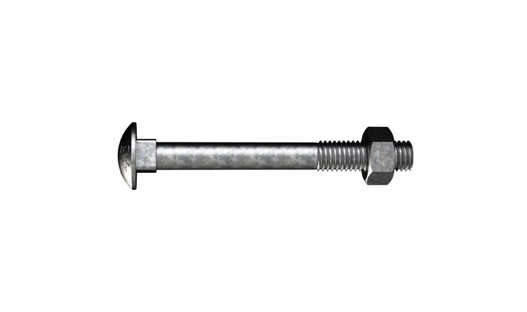 BOLT COACH   M8 x  65mm GALV (WITH NUT)