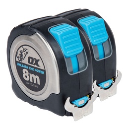 [OXT088] OX PRO SS TAPE MEASURE 8M/5M TWIN PACK
