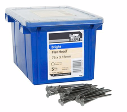 [106810] NAIL 5KG 75MM BRIGHT STEEL FLAT HEAD