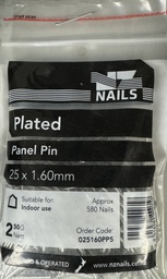 [100382] NAIL 500g  25 x 1.6mm PLATED PANEL PIN