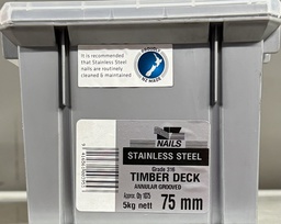 [101572] NAIL 5KG 75MM STAINLESS STEEL DECKING