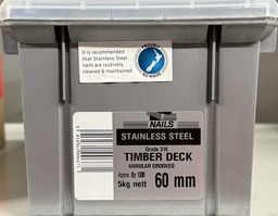 [101836] NAIL 5KG 60MM STAINLESS STEEL DECKING