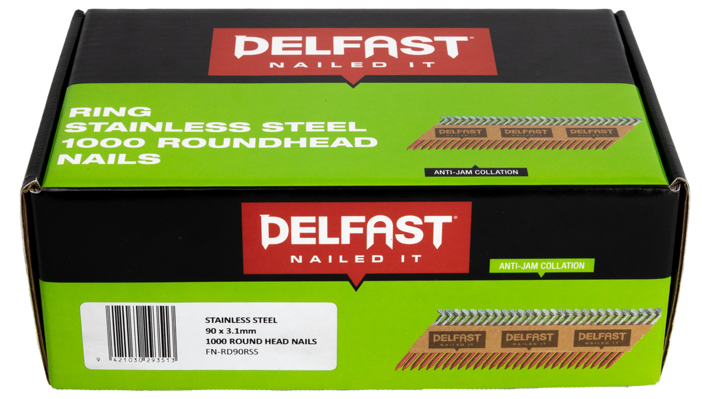 DELFAST RH R/SHANK 90 x 3.15mm S/S 1000 | Warehouse Building Supplies
